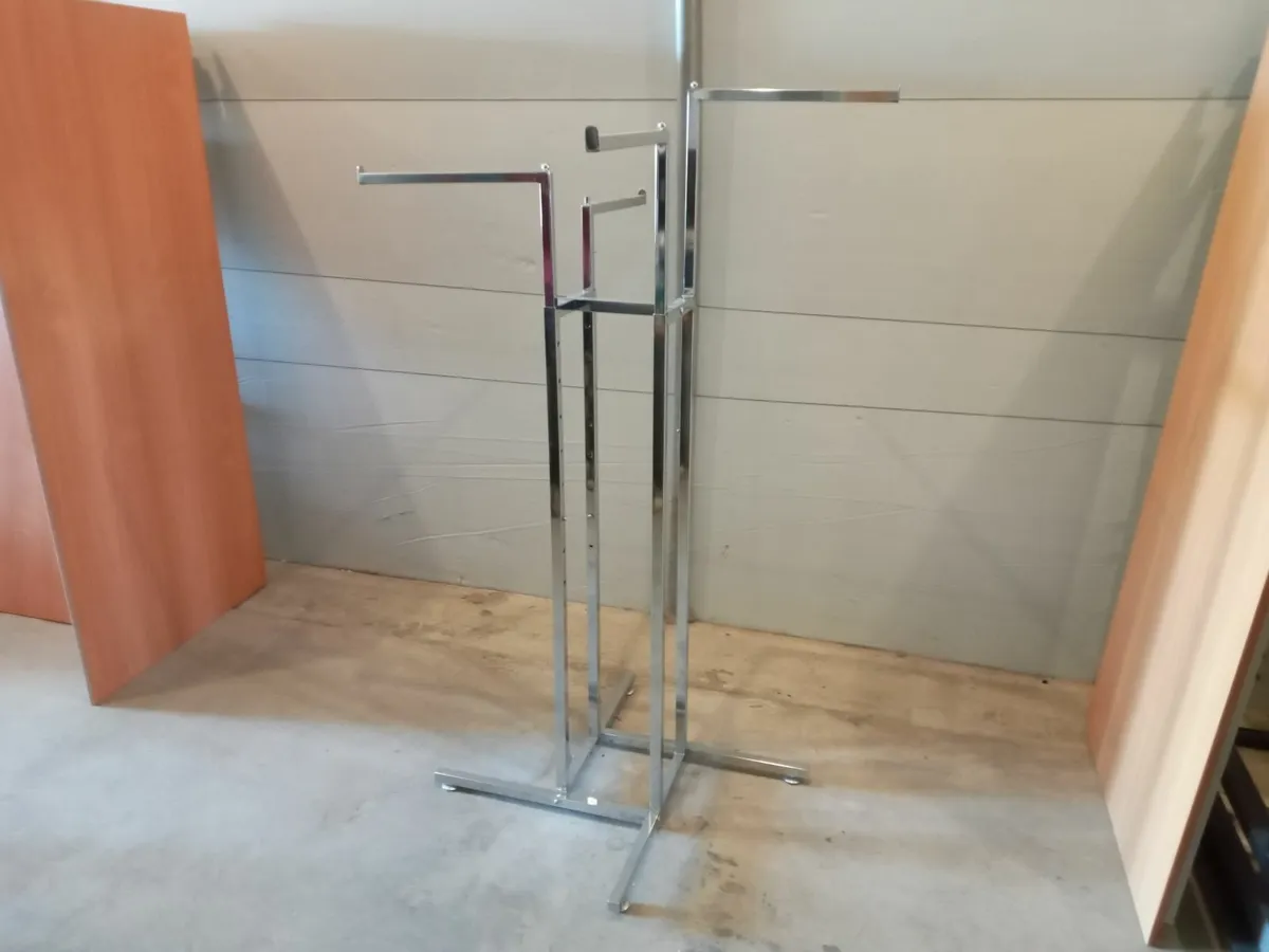 Delivery - 2 x Retail Clothes Displays Chrome - Image 4