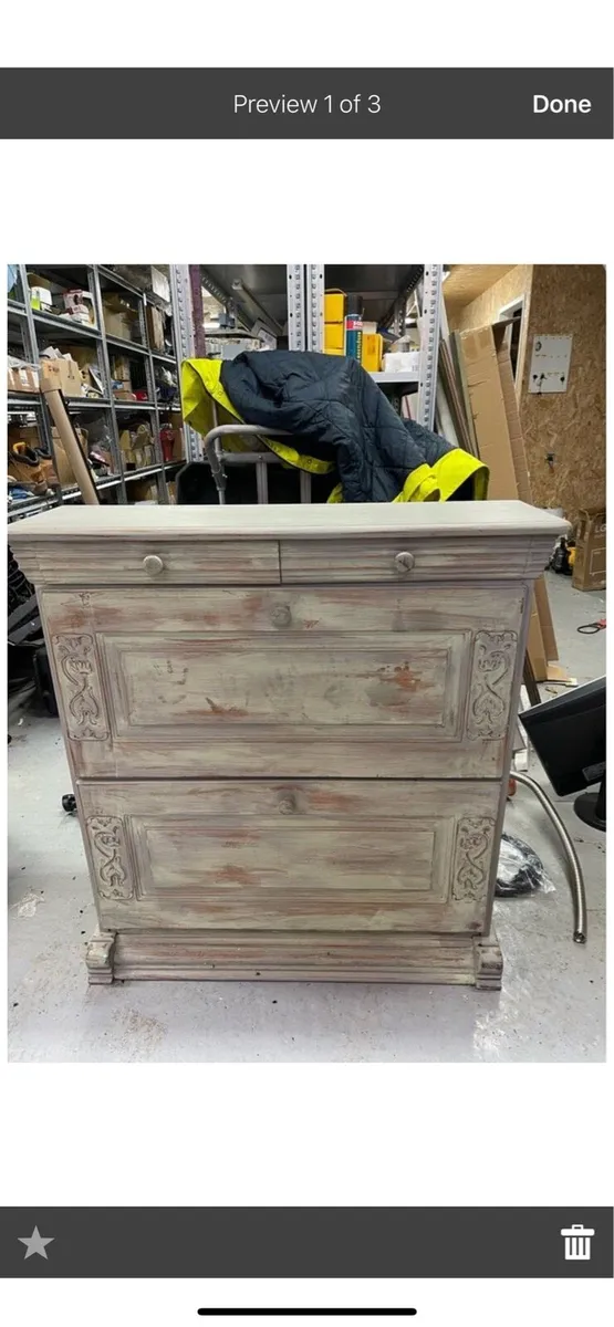 Solid oak shoe cabinet storage - Image 1