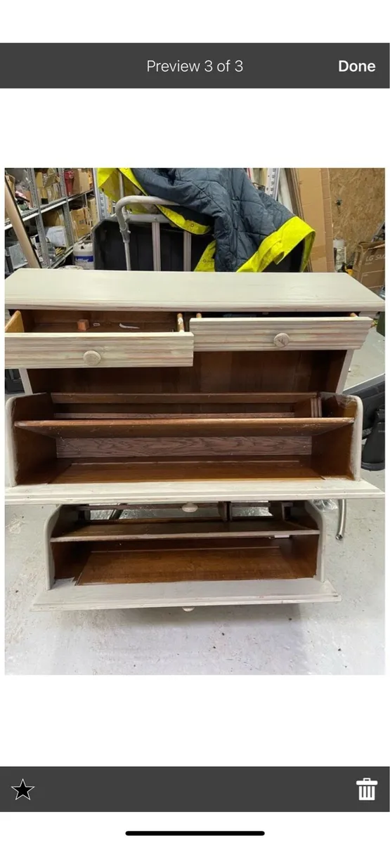 Solid oak shoe cabinet storage - Image 3