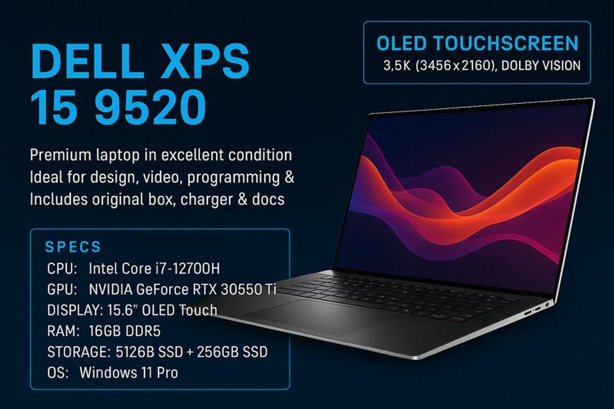 Dell Xps 15 9520 Gaming Laptop - Image 1