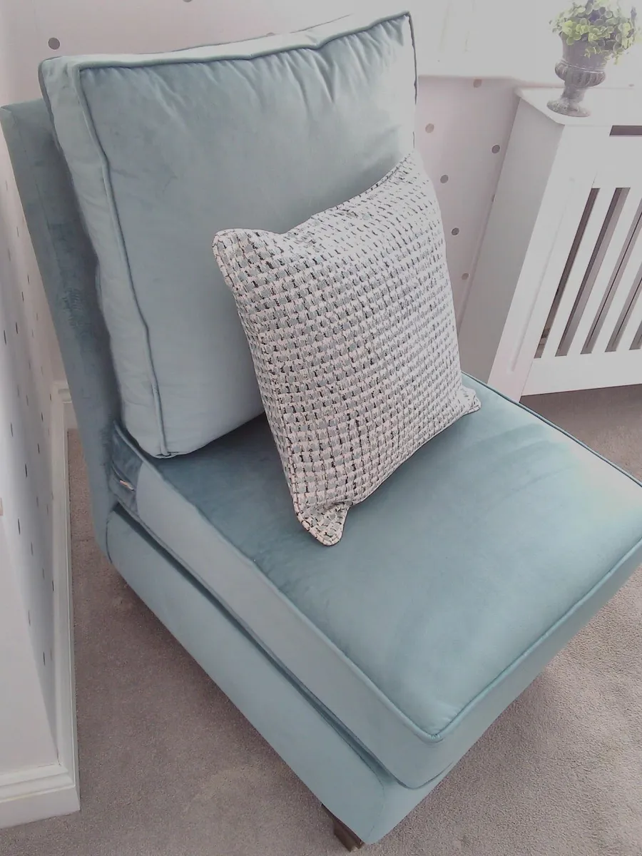 Custom made teal chair - Image 1