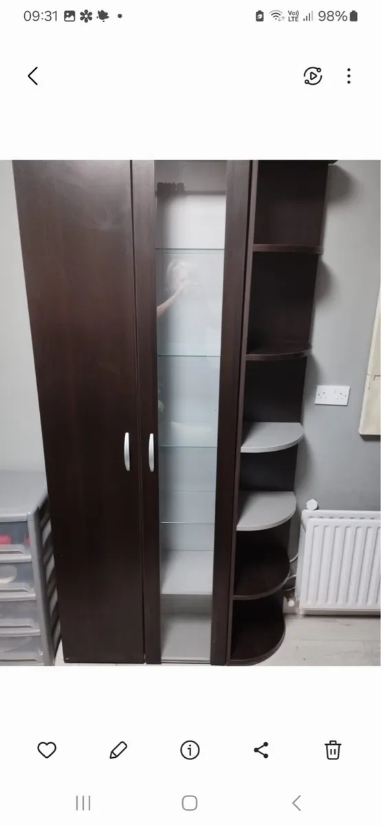 Solid Wood TV Unit with Shelving - Image 3