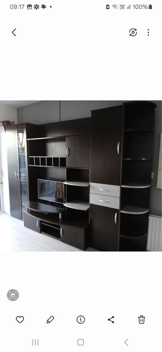 Solid Wood TV Unit with Shelving - Image 4