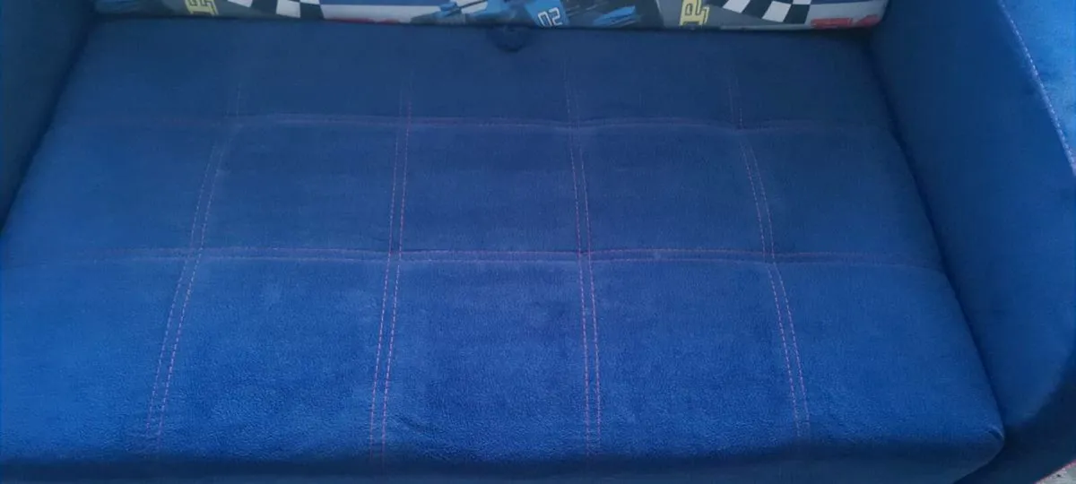 Blue kids sofa bed 190 x 110 cm - Image 3