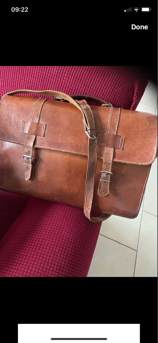 Vintage Leather Messenger Bag/ Satchel - Image 1