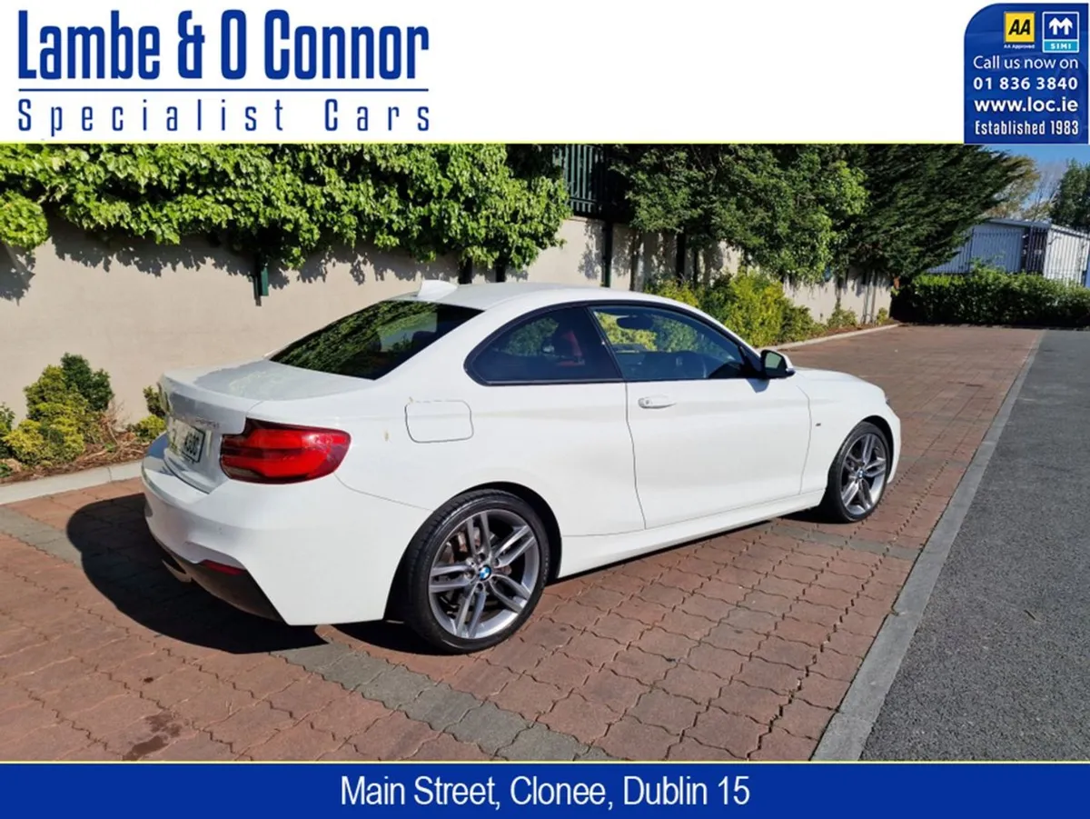 BMW 2 Series 220I M Sport Auto Coupe White / RED - Image 2