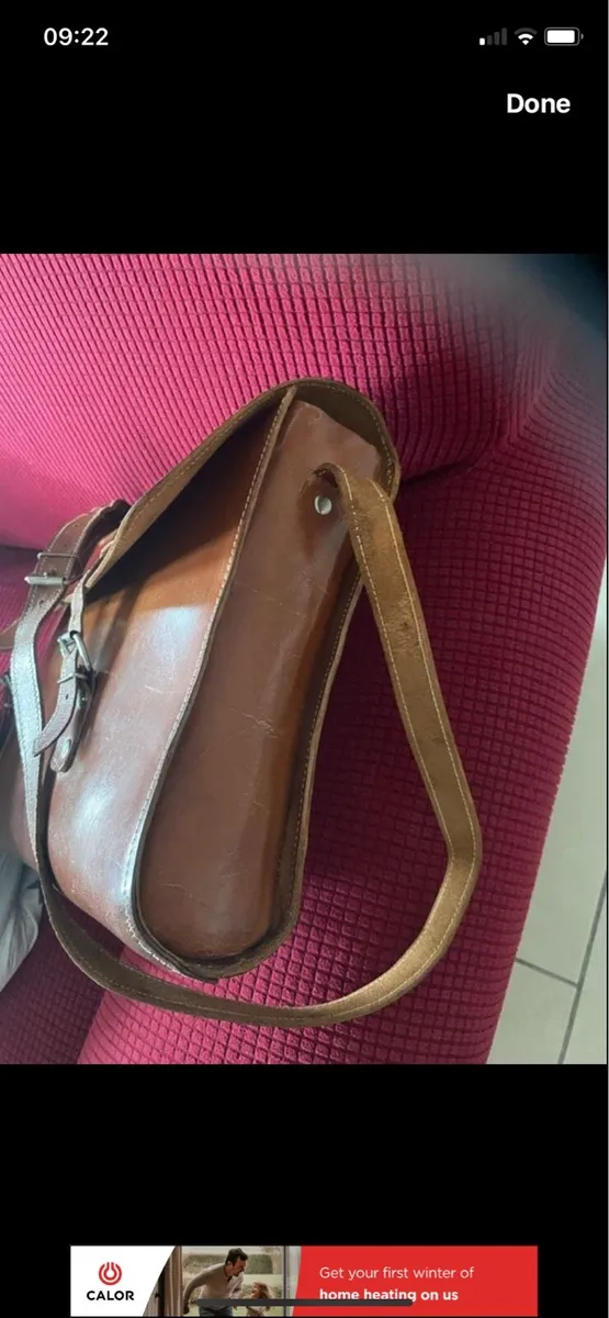Vintage Leather Messenger Bag/ Satchel - Image 3