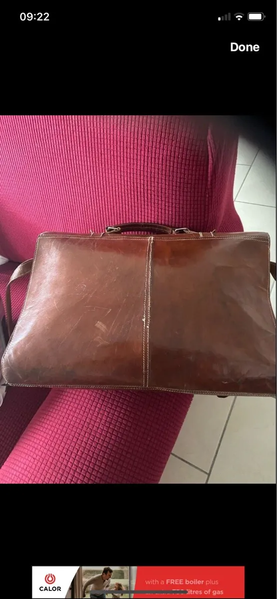 Vintage Leather Messenger Bag/ Satchel - Image 4