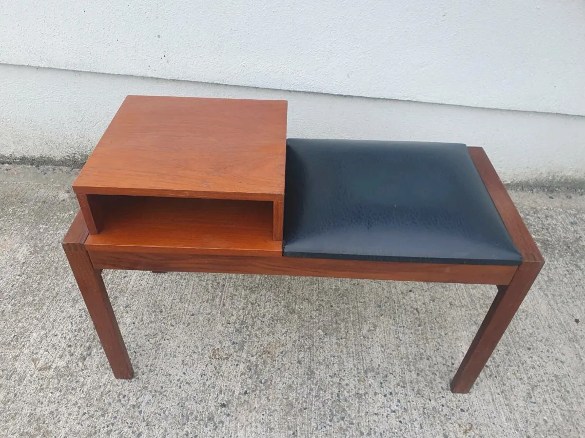 Mid century teak hall seat - Image 1