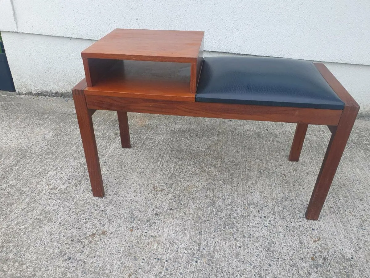 Mid century teak hall seat - Image 2