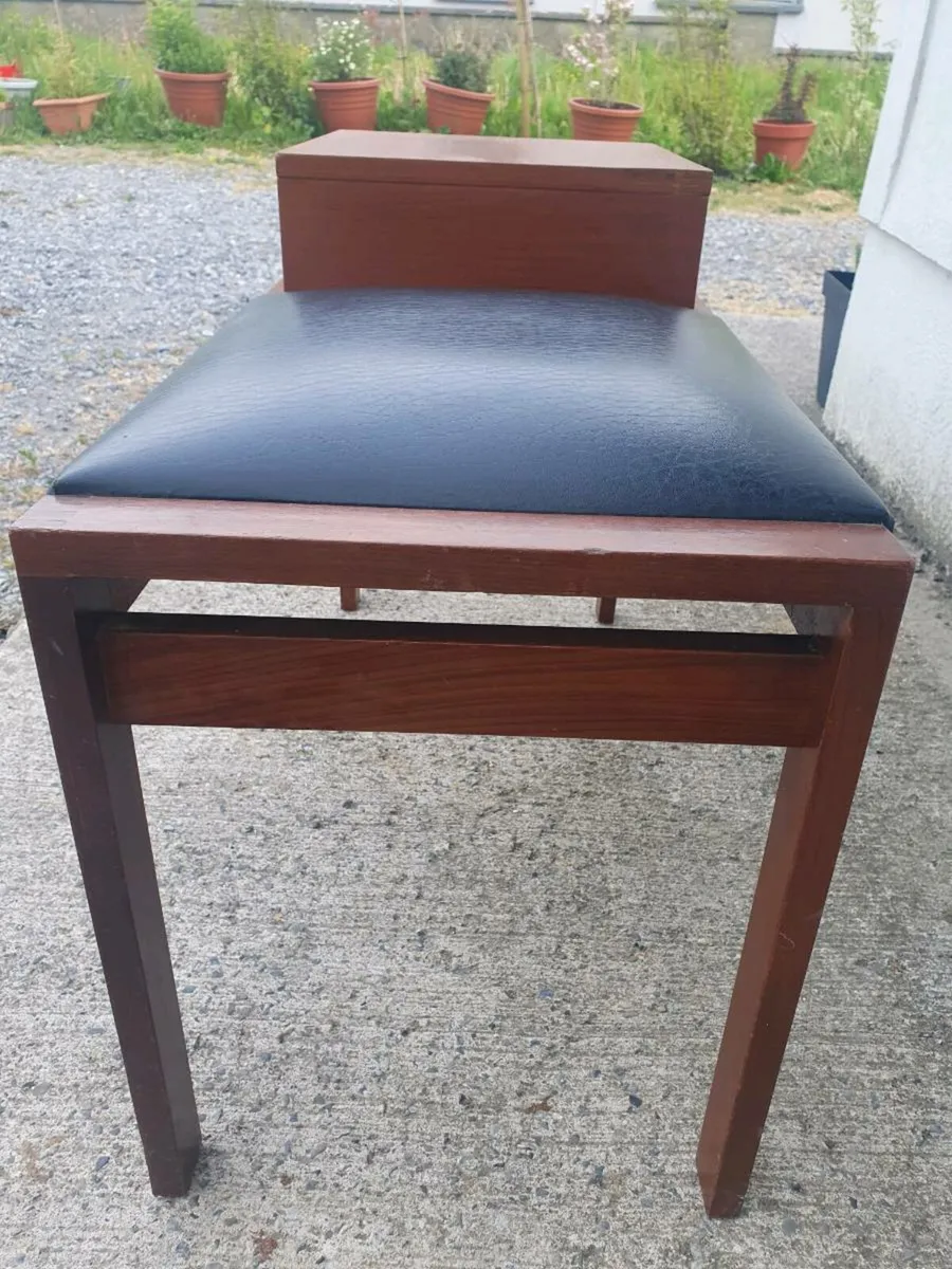 Mid century teak hall seat - Image 4