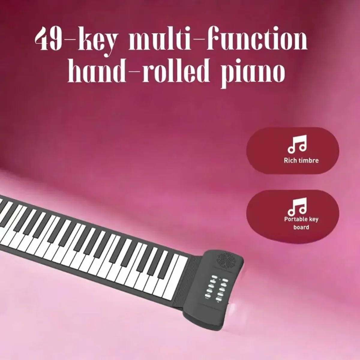49-Key Portable Multi-Function Hand-Rolled Piano - Image 1