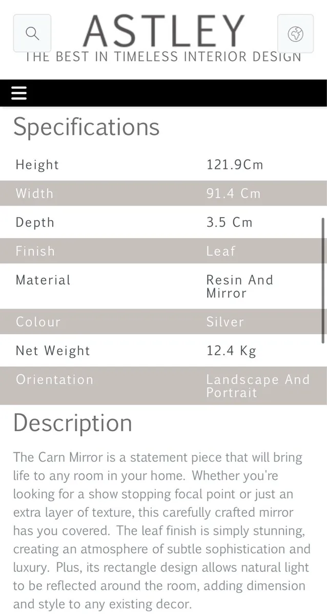 RV Astley Carn Mirror - Image 4