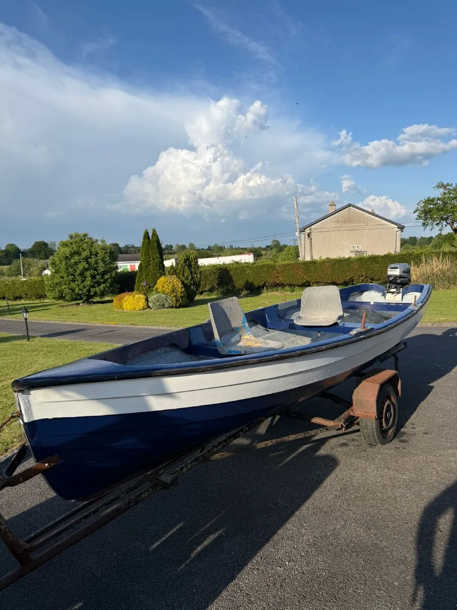 Lake boat, trailer and 15hp engine - Image 1