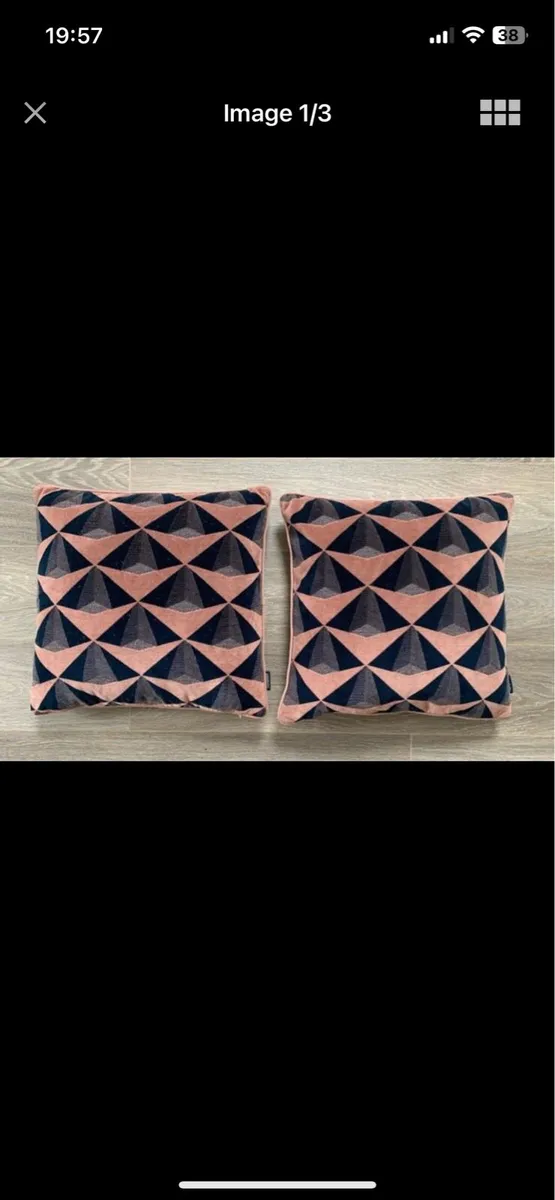Paoletti Pair Feather Filled Square Cushion 45cm - Image 1