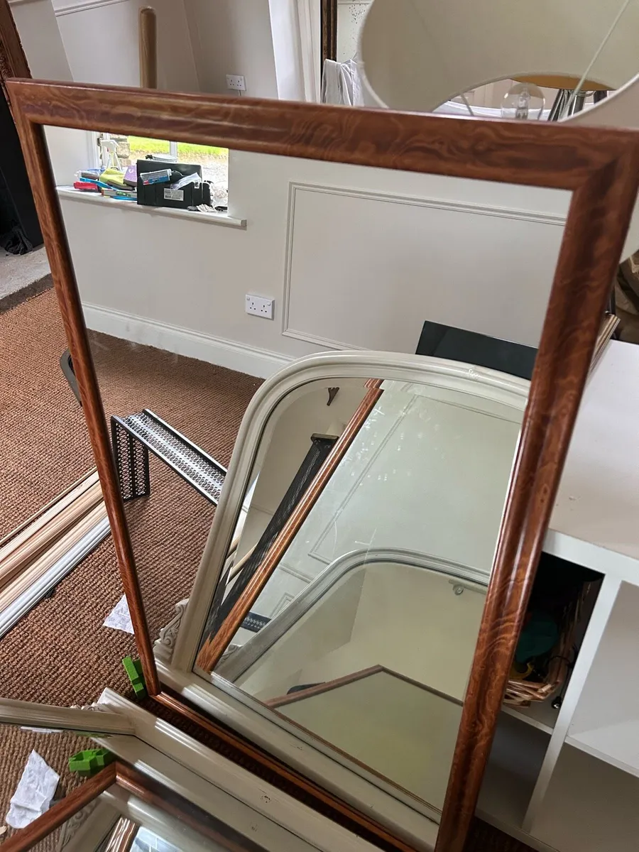 Large pine frame mirror