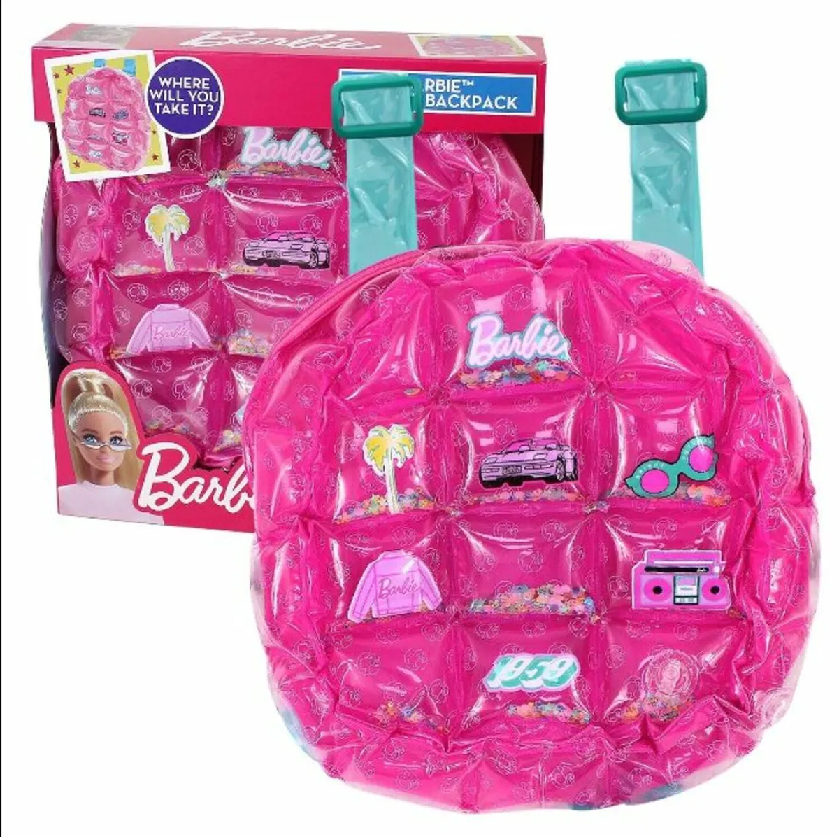 Barbie Bag Inflatable Bubble Glitter Fashion Girls - Image 1
