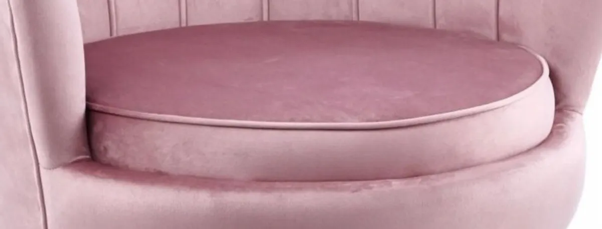 Armchair SHELL VELVET pink GLAMOUR leg GOLD - Image 3