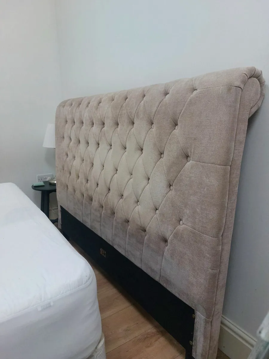 Low Chesterfield Upholstered Sleigh Bed Frame - Image 1