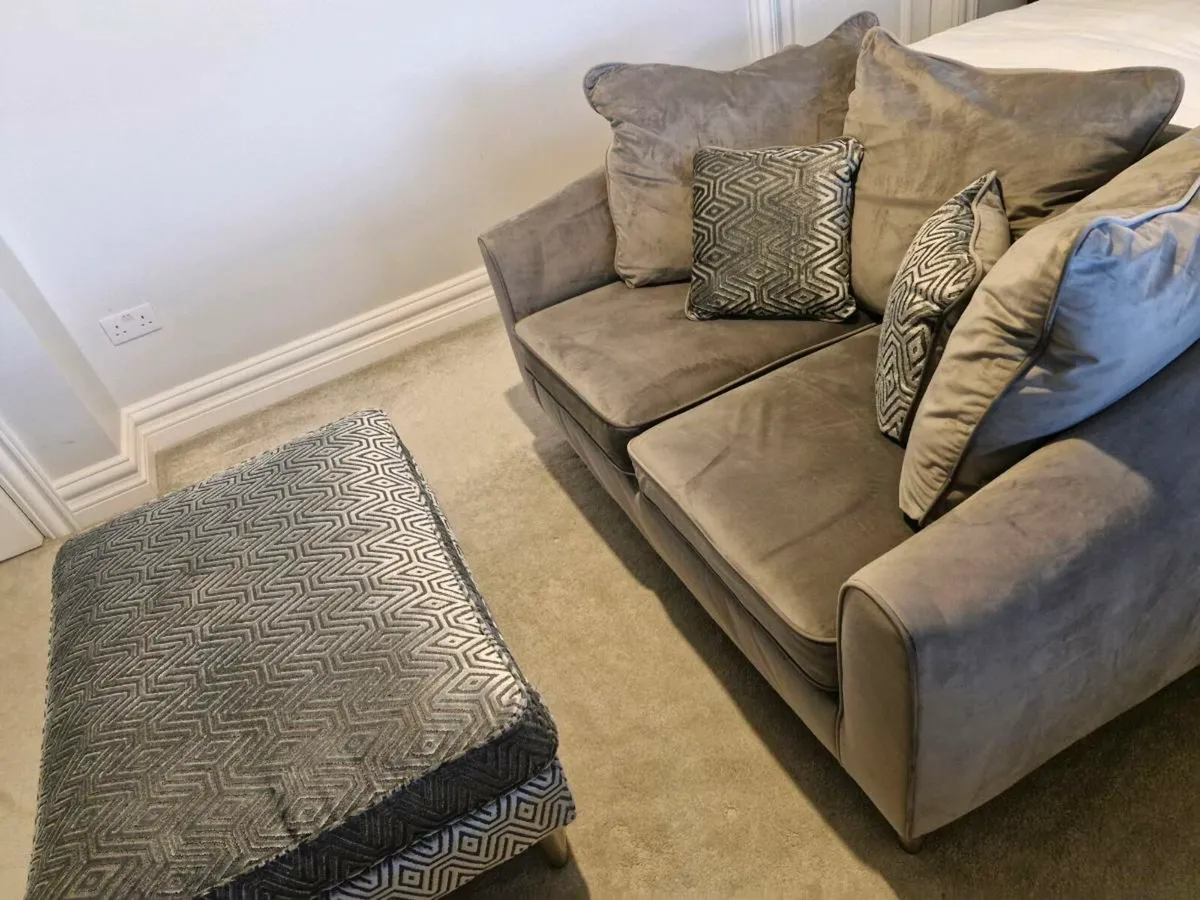 Two Seater Sofa & Footstool - Image 3
