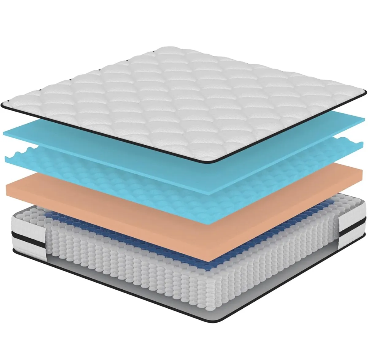 King Mattress, Hybrid Memory Foam and Spring - Image 4