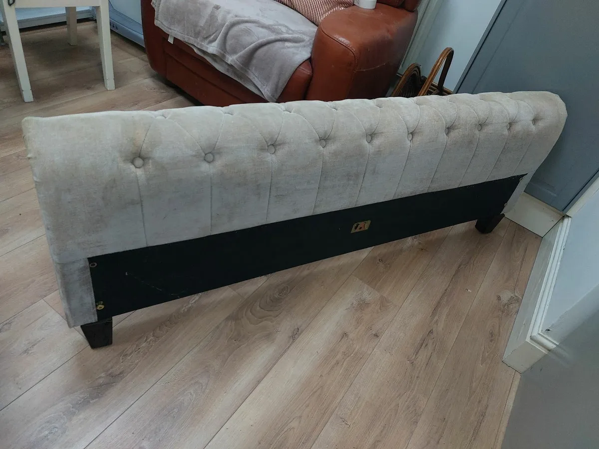 Low Chesterfield Upholstered Sleigh Bed Frame - Image 3