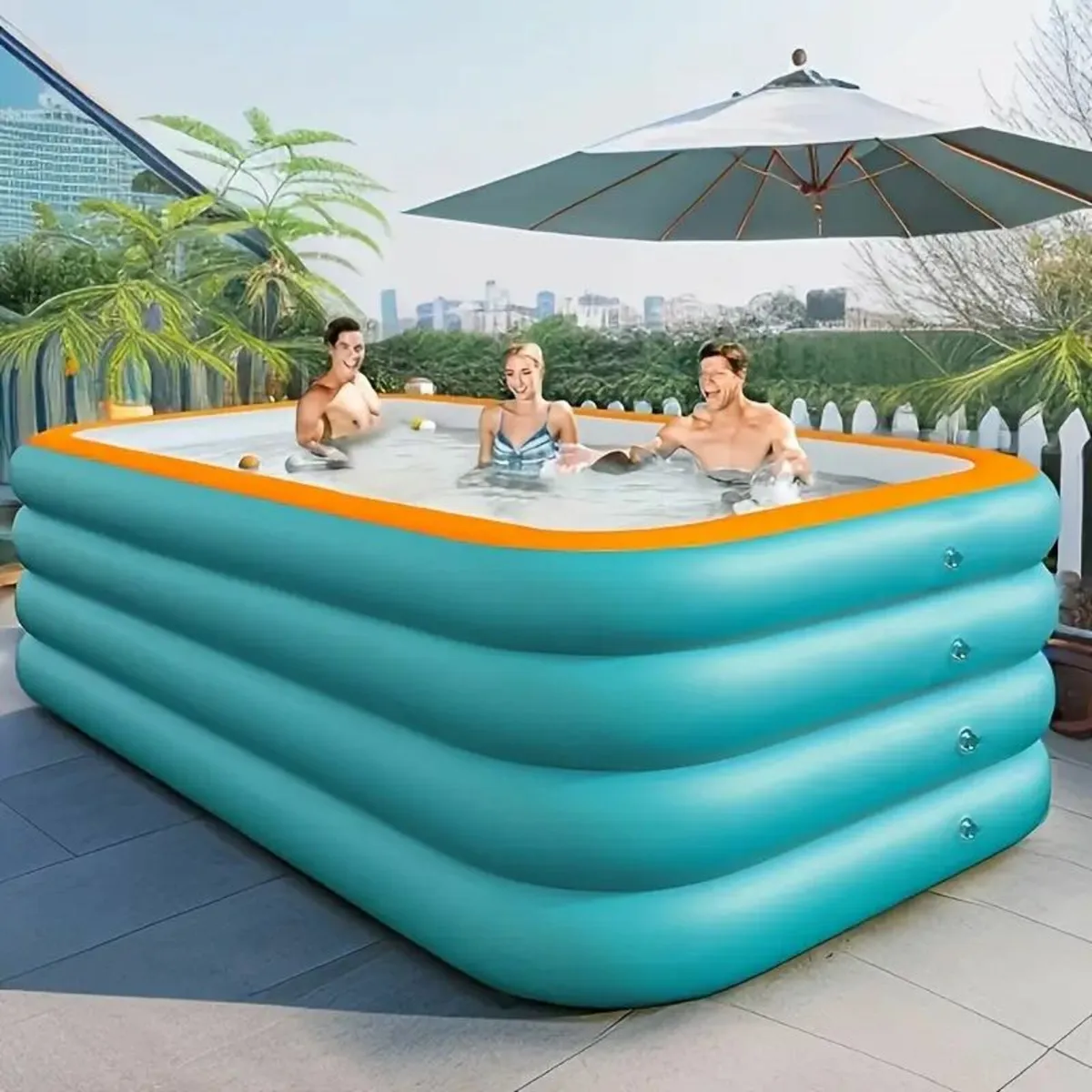Extra-Large 4-Ring Inflatable Swimming Pool - Image 2