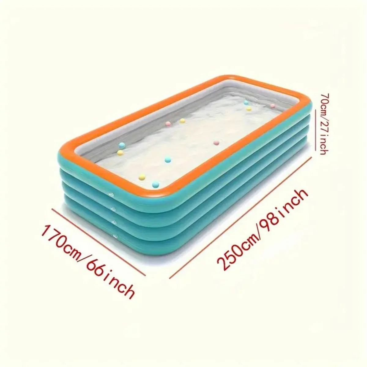 Extra-Large 4-Ring Inflatable Swimming Pool - Image 4