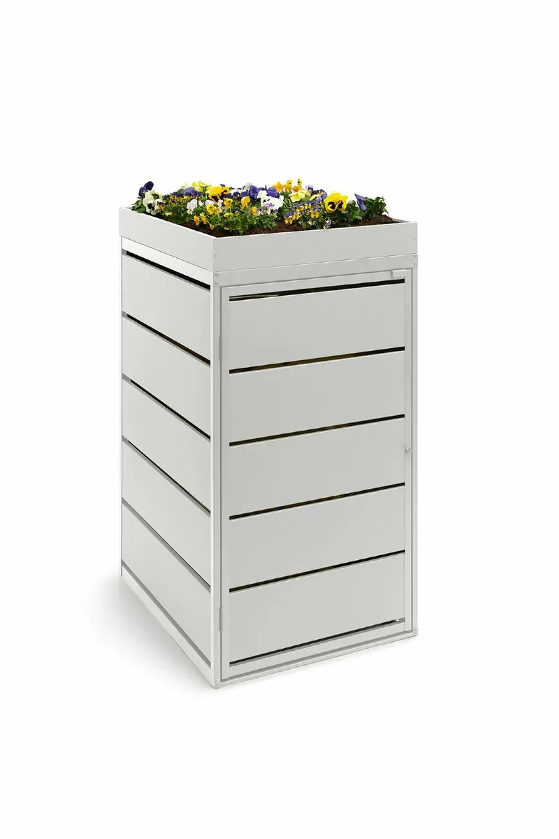 Triple Metal Wheelie Bin Shed Flower Pot - Image 4