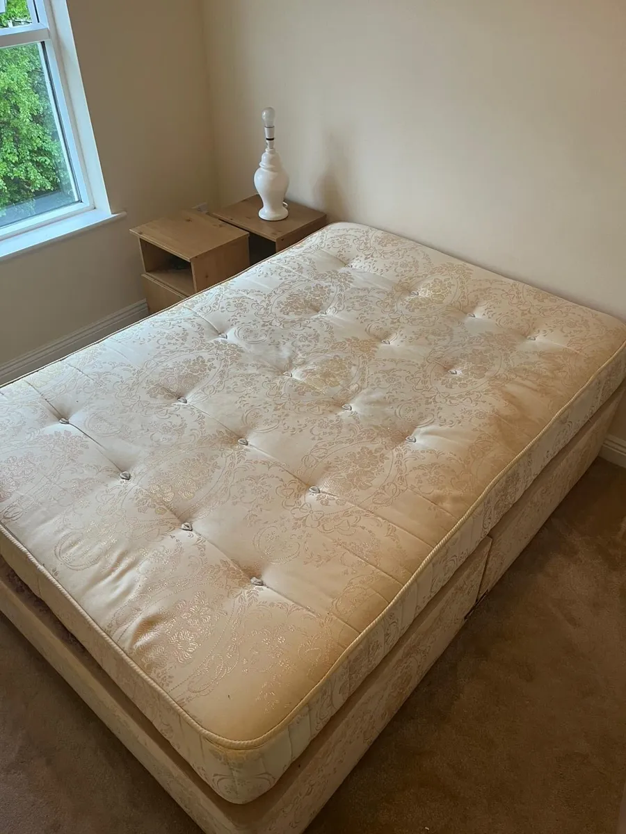 Kind size double bed with mattress - Image 1