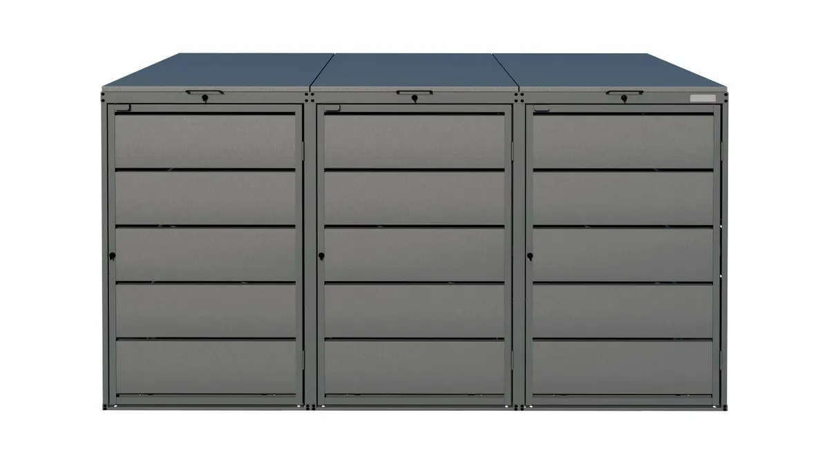 Triple Metal Wheelie Bin Shed FREE DELIVERY!! - Image 2