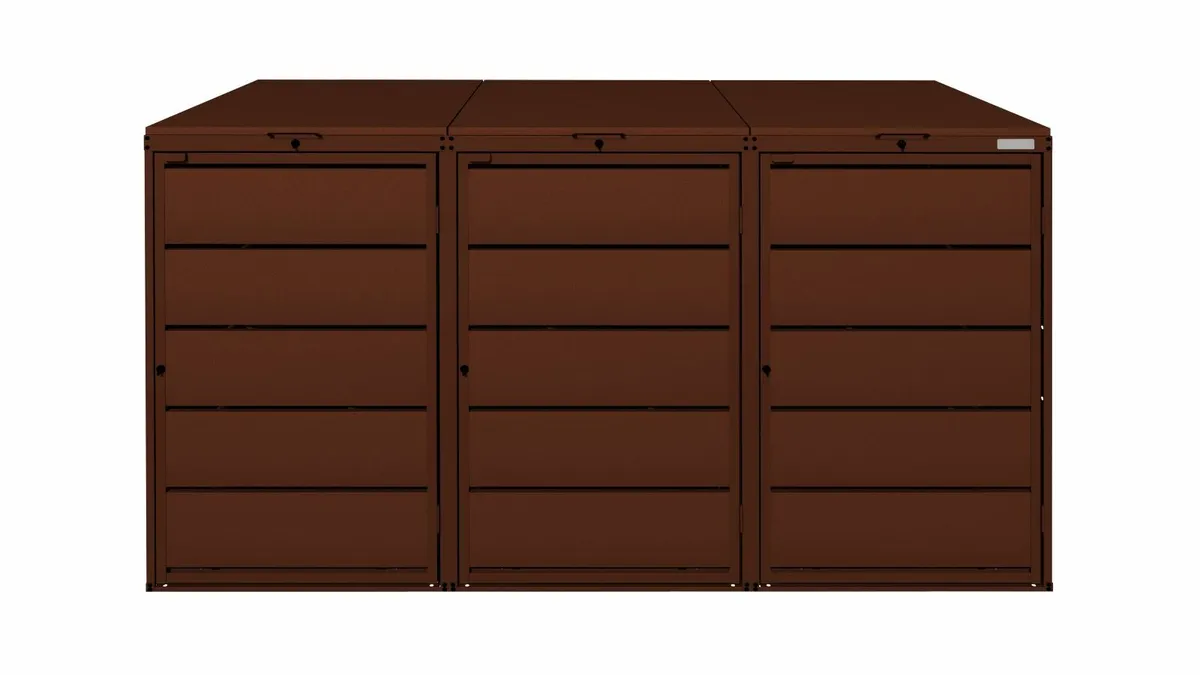 Triple Metal Wheelie Bin Shed FREE DELIVERY!! - Image 3