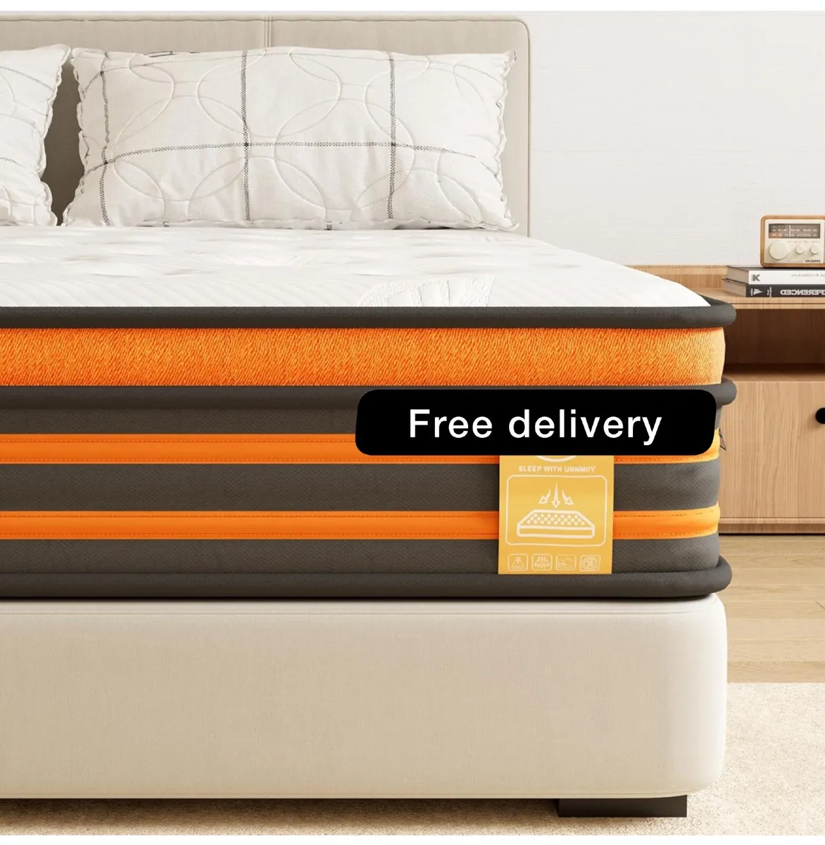 5FT King Size Mattress,10 Inch Medium Firm Gel Mem - Image 1
