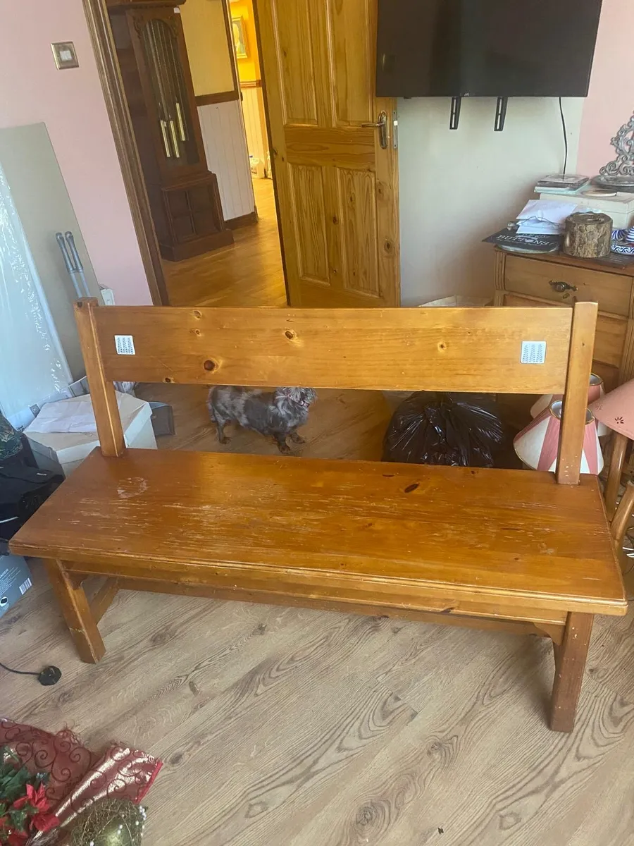 Solid pine bench seat - Image 1