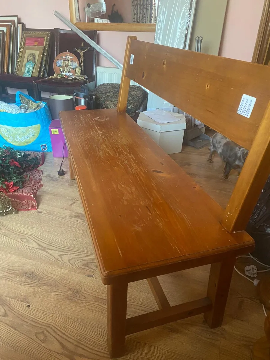 Solid pine bench seat - Image 2