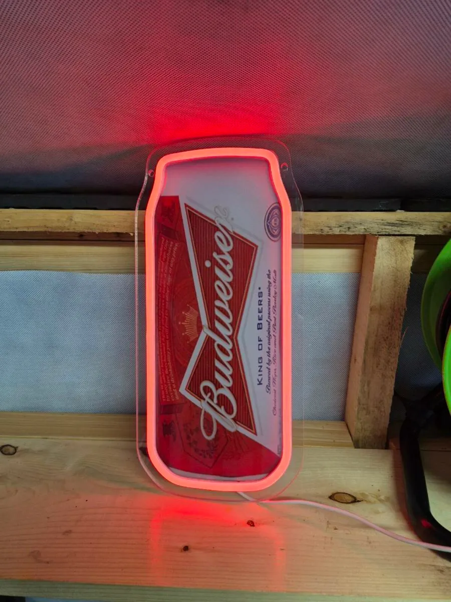 Budweiser usa lager beer neon bar mancave sign new - Image 1