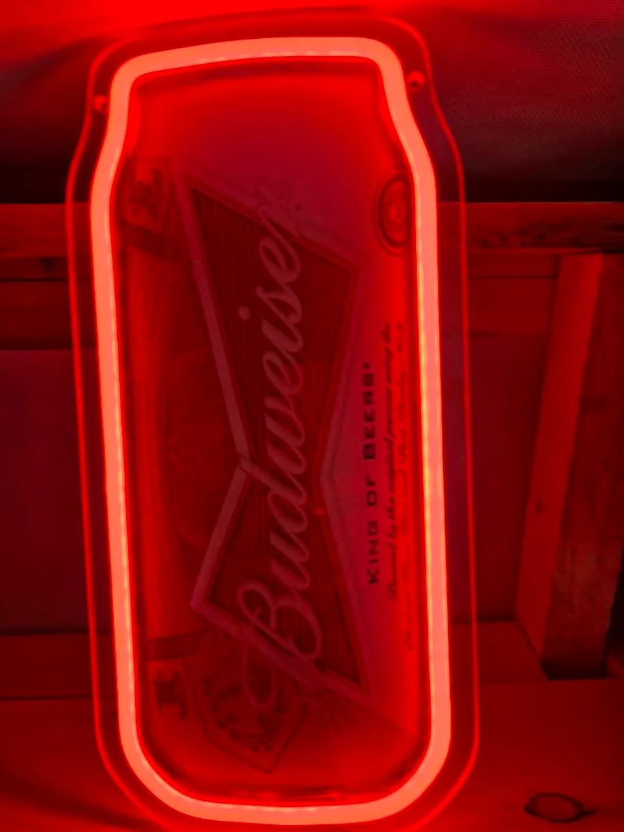 Budweiser usa lager beer neon bar mancave sign new - Image 2