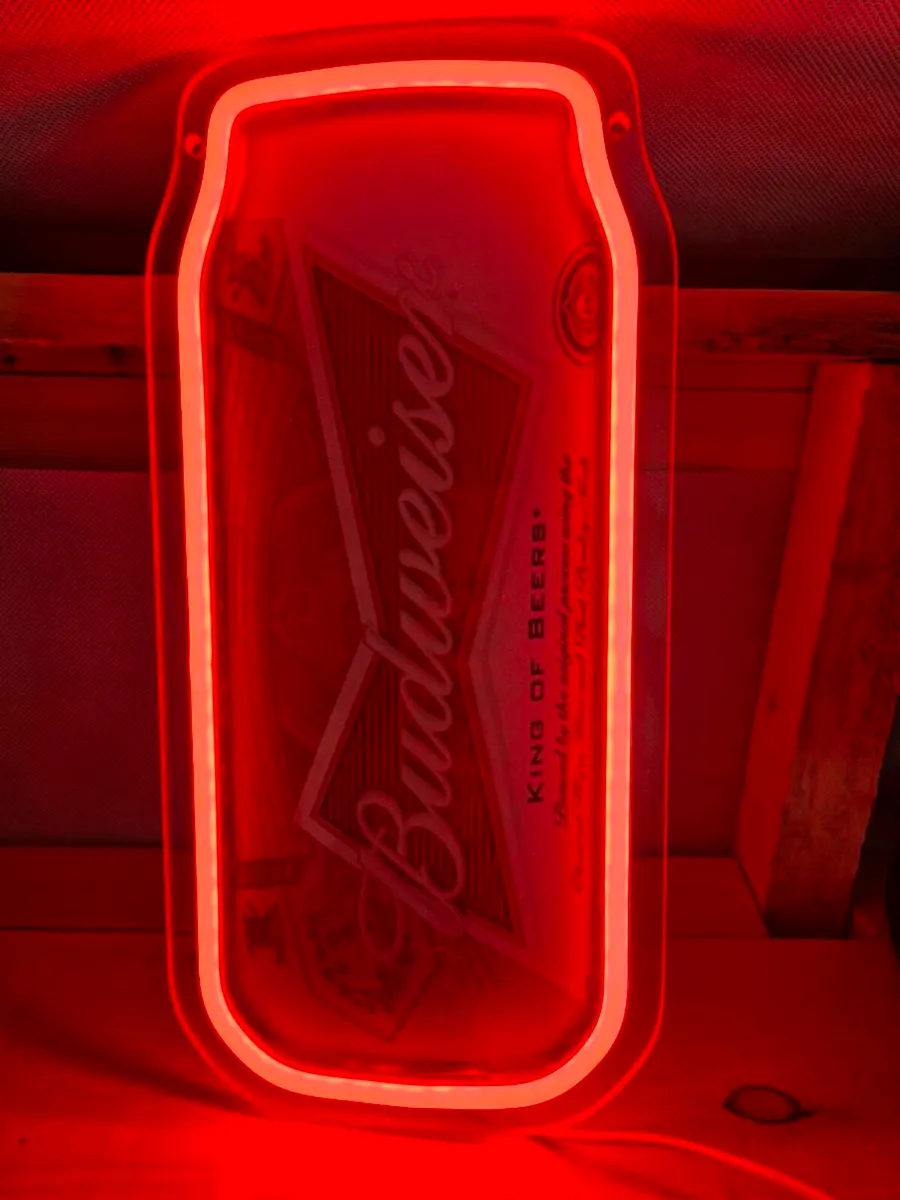 Budweiser usa lager beer neon bar mancave sign new - Image 3