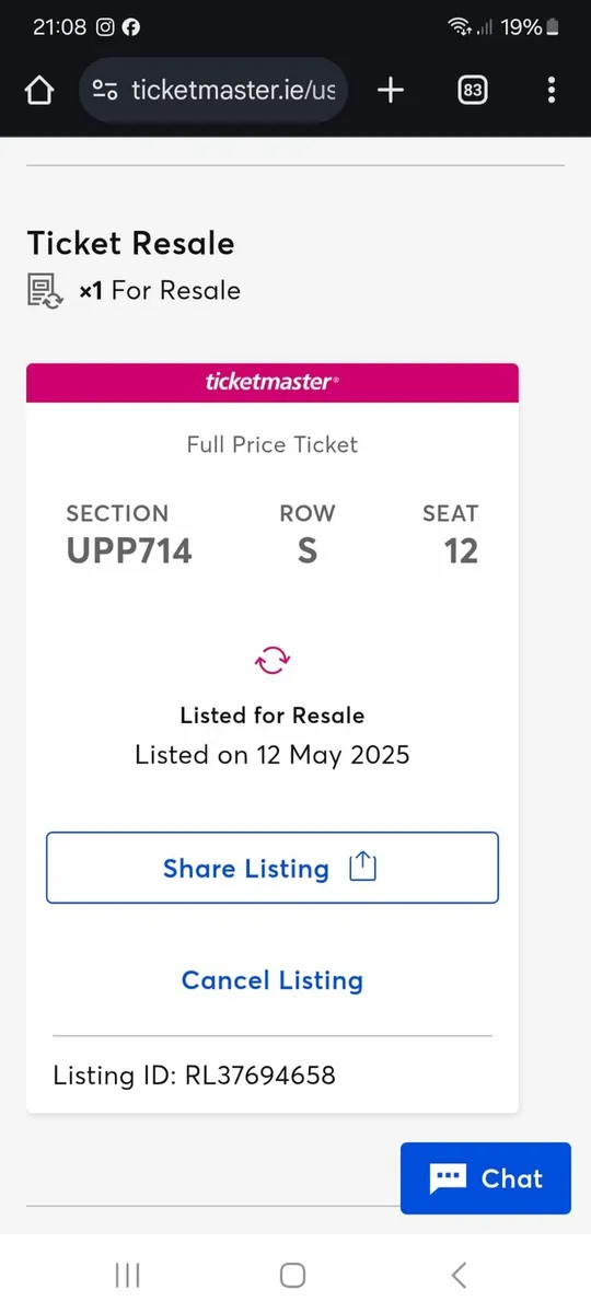 1x Robbie Williams tkt for sale - Image 1