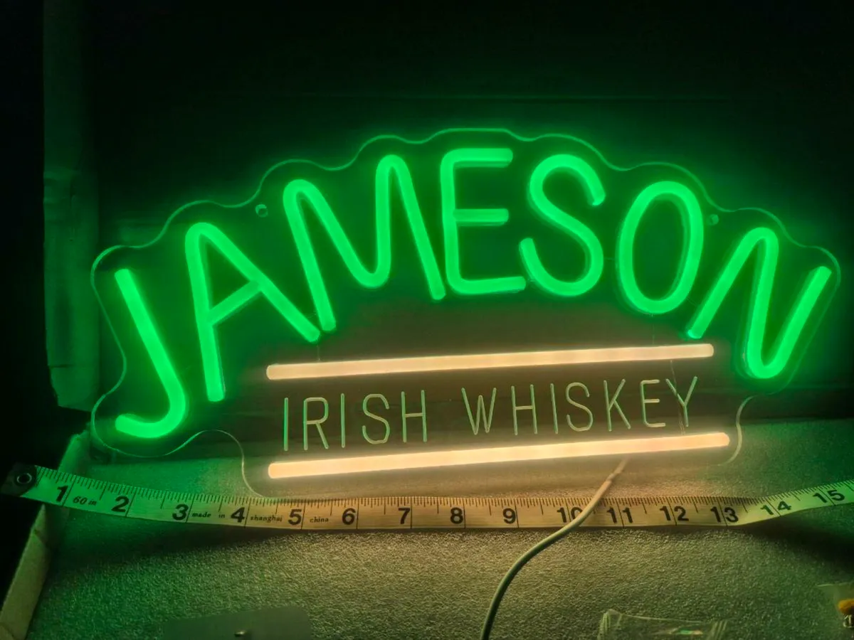 Jameson irish whiskey neon bar mancabe sign new - Image 3