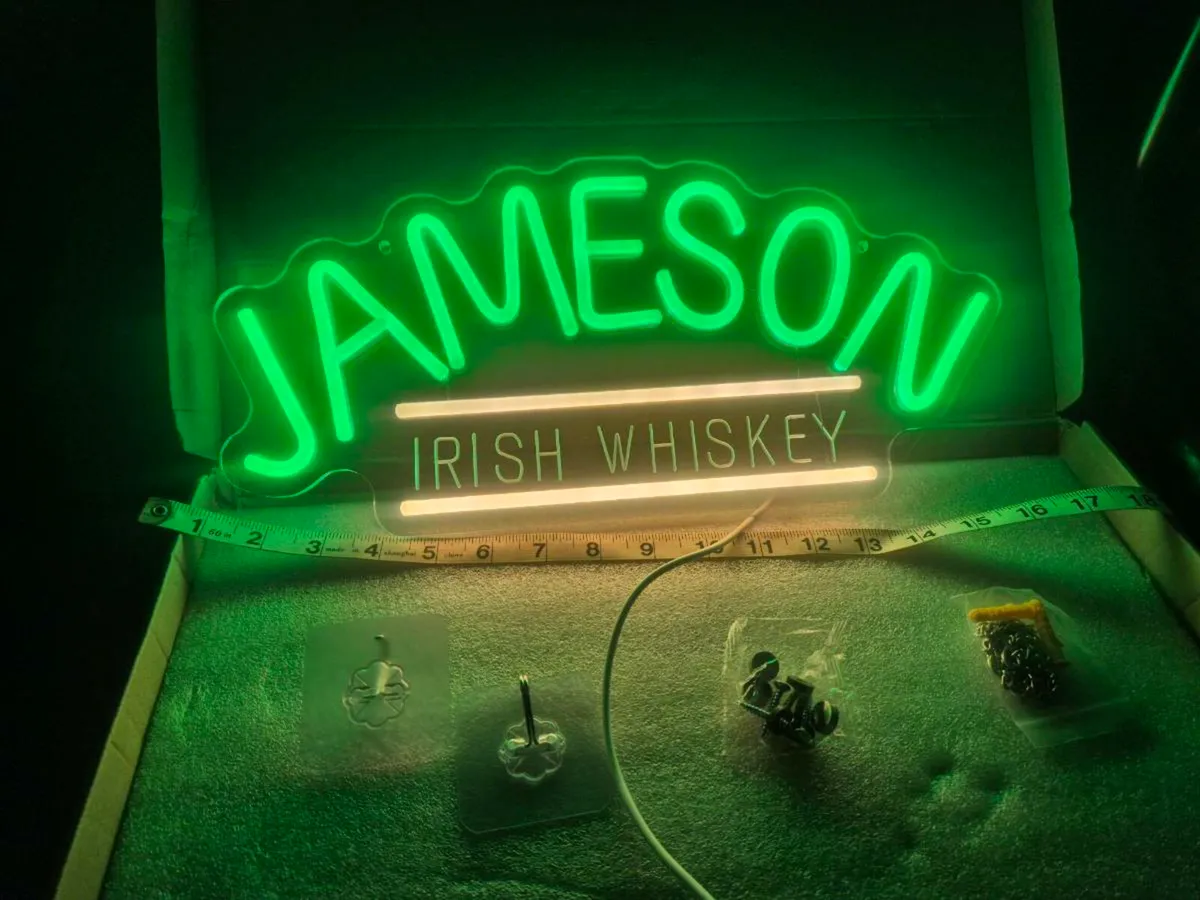 Jameson irish whiskey neon bar mancabe sign new - Image 4