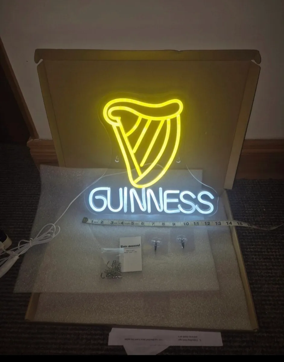 Guinness dublin beer neon bar mancave sign light - Image 1