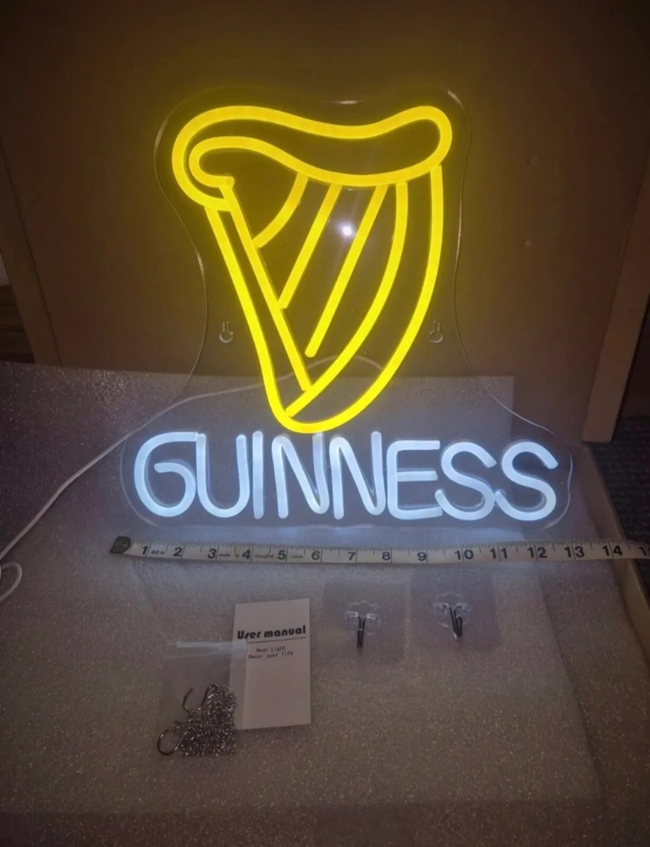 Guinness dublin beer neon bar mancave sign light - Image 2