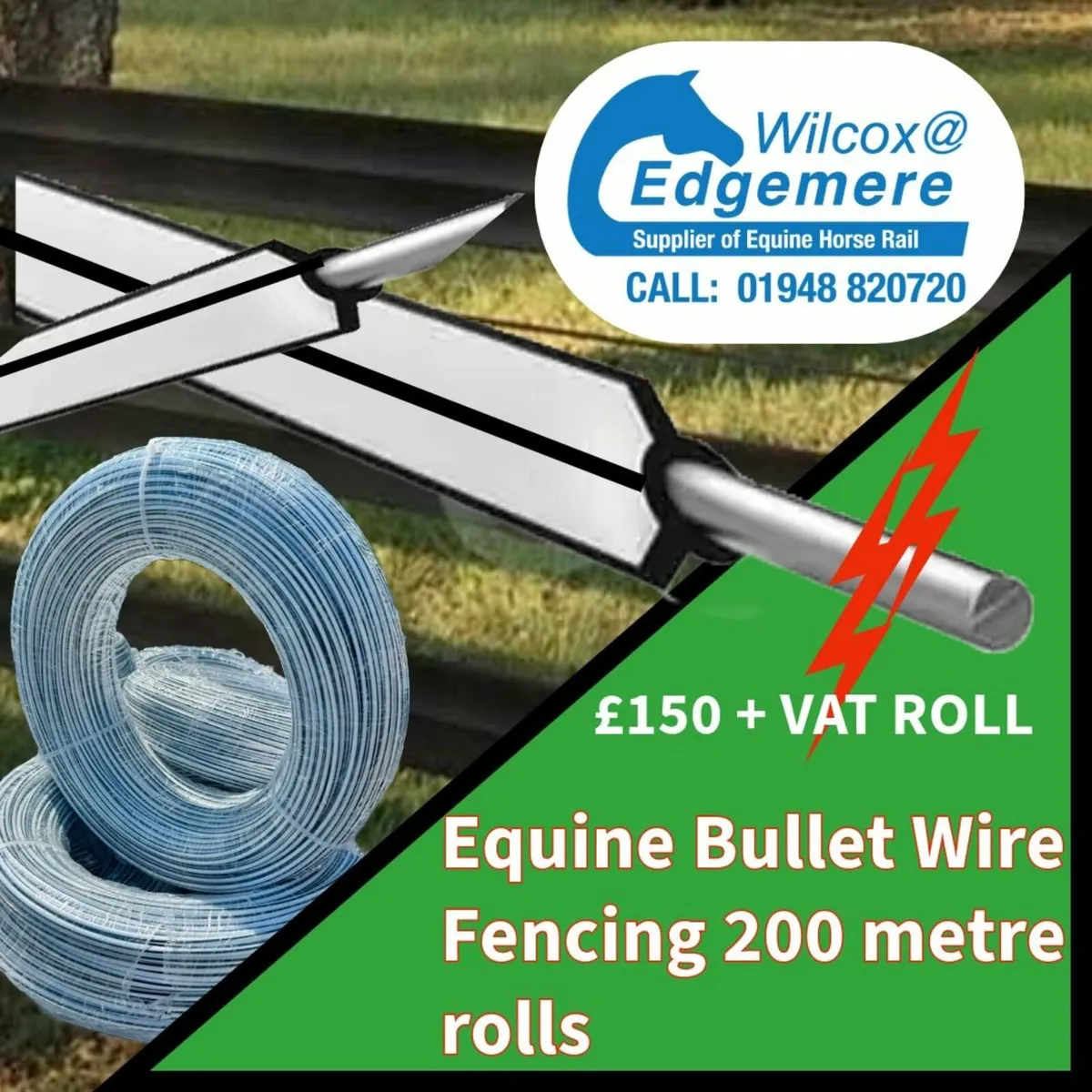 Equine Bullet fence electric 200 metre rolls - Image 1