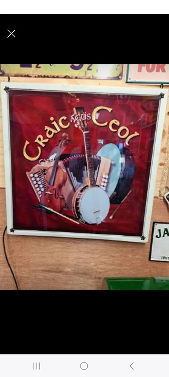 Large  Ceol agus crack light up sign