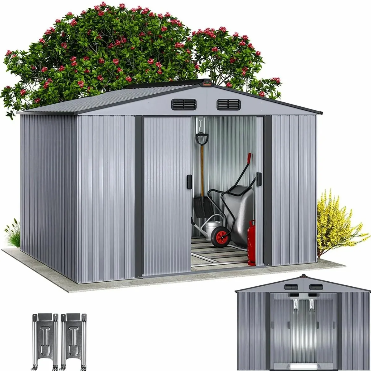 Metal Garden Shed with metal Foundation 8.5 x 6.7 - Image 1