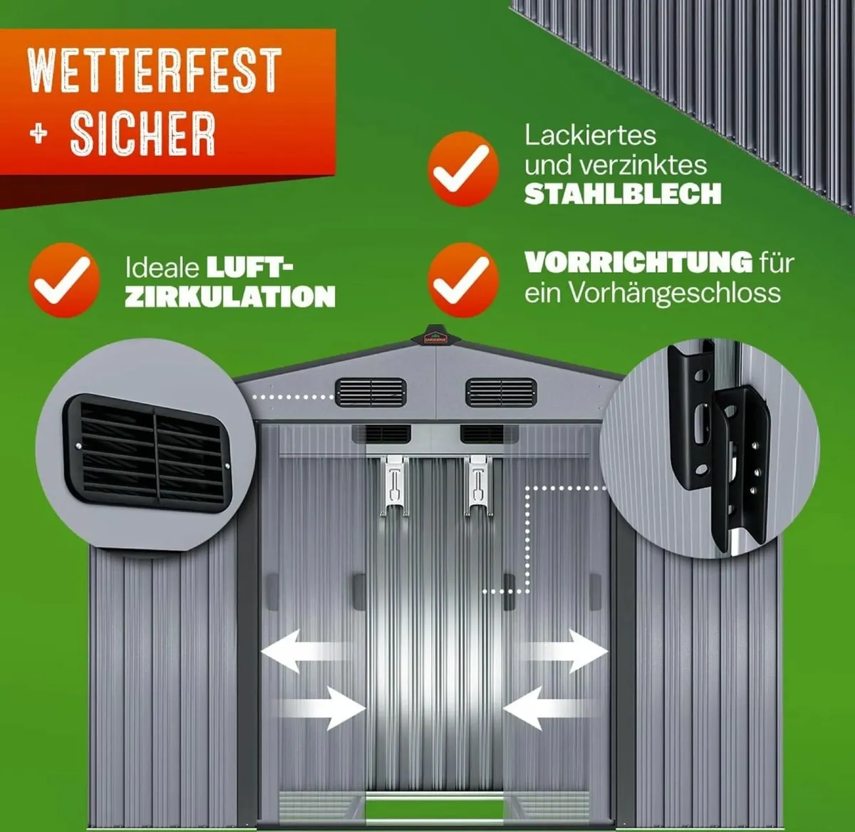 Metal Garden Shed with metal Foundation 8.5 x 6.7 - Image 2
