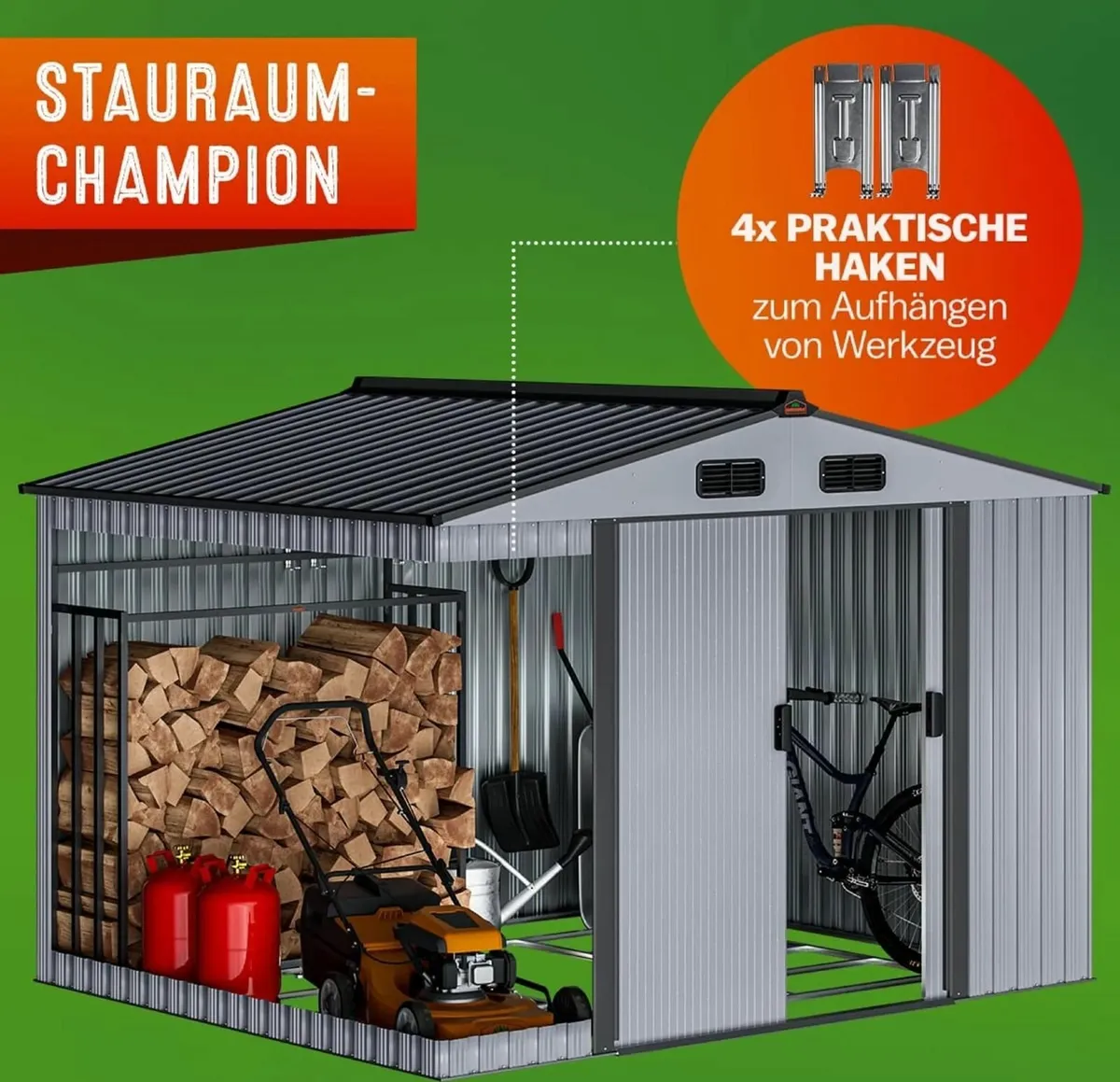 Metal Garden Shed with metal Foundation 8.5 x 6.7 - Image 3