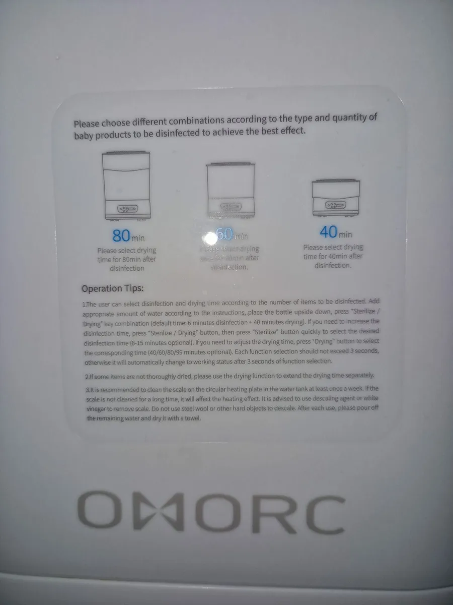 OMORC BABY BOTTLE 5-IN-1 STERILLISER AND DRYER - Image 2
