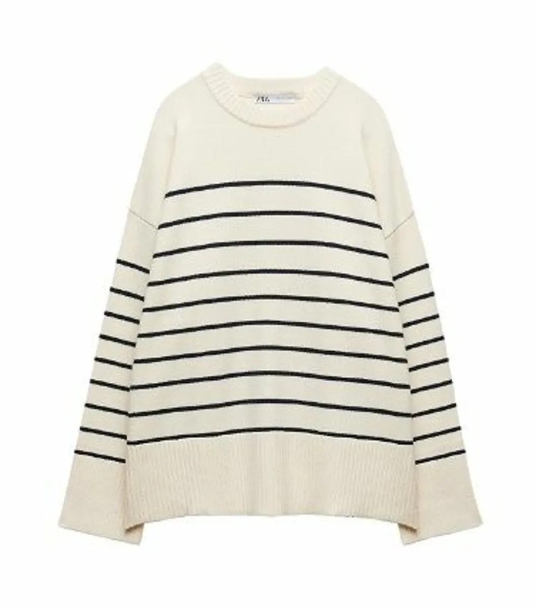 beige striped jumper - Image 1